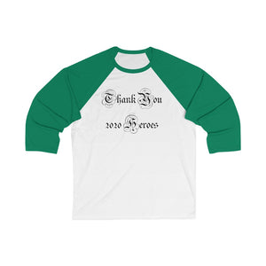 Unisex 3/4 Sleeve Baseball Tee